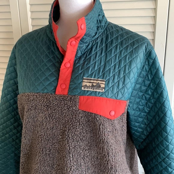 Patagonia Women's Mixed Snap-T® Pullover Jacket Crater Blue Rare Size Large - Picture 14 of 14